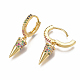 Brass Micro Pave Cubic Zirconia(Random Mixed Color) Dangle Hoop Earrings EJEW-S201-66-2