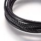 Braided Leather Cord Multi-strand Bracelets BJEW-F349-11B-01-3