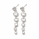Brass Cubic Zirconia Dangle Stud Earrings for Women EJEW-H091-08-2