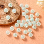 Perles en acrylique transparente, mat, Perle en bourrelet, ronde, turquoise pale, 8x7.5mm, Trou: 2mm, environ 100 pcs / sachet 