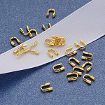 真鍮製U字カンU字金具  ゴールデンの金属色  約4 mm幅  長さ5mm  厚さ1mm  穴：0.5mm