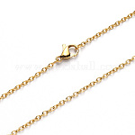 Vacuum Plating 304 Stainless Steel Cable Chain Necklace Making, with Lobster Claw Clasp, Golden, 19.68 inch(50cm), Link: 2.5x2x0.5mm
