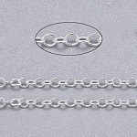 Латунные кабельные цепи, с катушкой, овальные, без кадмия и без свинца, долговечный, серебристый цвет, 2x1.5x0.35 мм, около 32.8 фута (10 м) / рулон