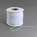 Round Elastic Cord, with Fibre Outside and Rubber Inside, for Bracelet String, DIY Face Cover Mouth Cover, White, 1mm, about 109.36 yards(100m)/roll