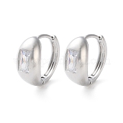 Серьги-кольца из латуни с прозрачным кубическим цирконием EJEW-S241-09P