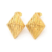 Серьги-гвоздики из нержавеющей стали ромбовидной формы 304 EJEW-L290-008G