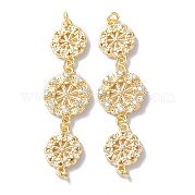 Brass Pave Clear Cubic Zirconia Connector Charms KK-F867-42G