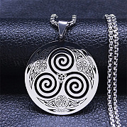 Ожерелье с подвеской Triskele Triskelion из нержавеющей стали для мужчин OD7833-2
