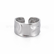 304 Stainless Steel Hammered Cuff Ring RJEW-N038-045P