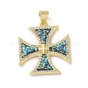 Латунные микропаве прозрачные подвески с фианитом KK-C045-06G