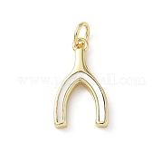 Подвески в виде косточки из натуральной ракушки из латуни KK-L239-005G
