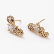 Серьги-гвоздики из циркония EJEW-C502-01G
