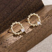 Серьги-гвоздики из циркония EJEW-Q014-33G