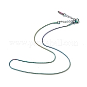 Chapado en iones (ip) 304 collar de cadena de serpiente redonda de acero inoxidable para hombres y mujeres NJEW-K245-016D