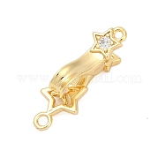 Замки из латуни с микропейвом и прозрачным фианитом KK-U059-01G
