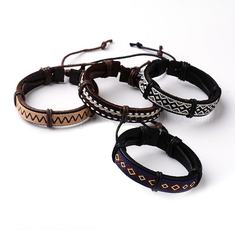 Bracelet éperon en cuir de vache Showman chocolat noir argentin avec