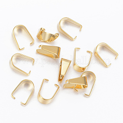 Ganci a scatto in acciaio inossidabile 201, balle ciondolo, oro, 10x8x5mm