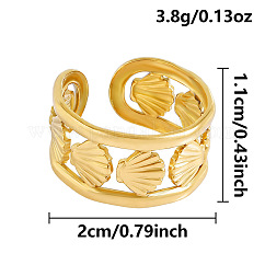 Anneaux ouverts pour manchettes en acier inoxydable 304, forme coquille, or, 11mm, diamètre intérieur: 20 mm