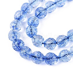 Brins de perles de verre transparentes craquelées&nbsp;GLAA-N068-04A-02
