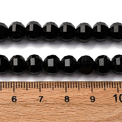 Natürliche schwarze Onyxperlenstränge&nbsp;G-P587-D15-03