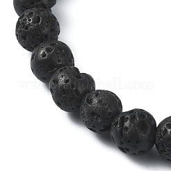 Runde Perlenarmbänder aus natürlichem Lavagestein&nbsp;BJEW-JB09881-07