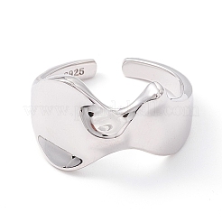 925 rhodinierter Manschettenring aus Sterlingsilber&nbsp;RJEW-Z011-05P