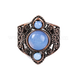 Opalit-Retro-Fingerringe&nbsp;RJEW-B067-01R-12