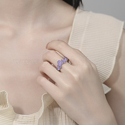 Verstellbare Fingerringe aus Messing für Damen&nbsp;WG52EDD-01