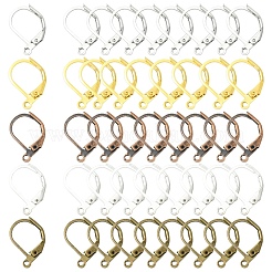 100 pièces de boucles d'oreilles à levier en laiton&nbsp;KK-YW0003-37AB