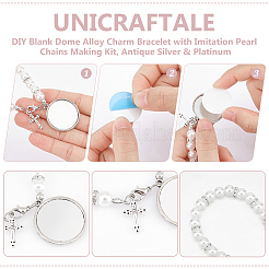 DIY Blanko-Charme-Armband aus Legierung mit Imitationsperlen-Ketten-Herstellungsset&nbsp;BJEW-UN00002