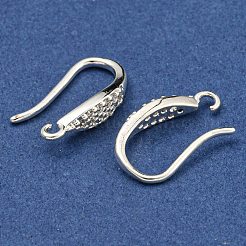 Messing Micro Pave klare Zirkonia Ohrring Haken&nbsp;KK-R149-21S