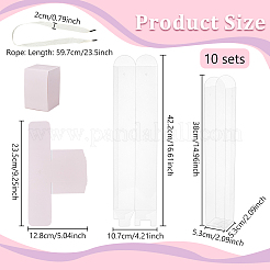 5 Stück durchsichtige Verpackungsboxen aus Kunststoff für einzelne Blumen mit Papierfächern und Bandgriffen&nbsp;CON-WH0107-69C