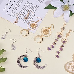 Kit fai da te per orecchini luna e stella&nbsp;DIY-SZ0009-32
