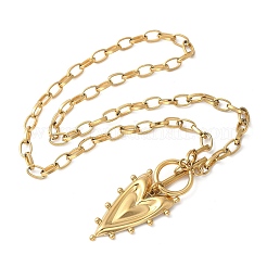 Colliers avec pendentif en forme de cœur en acier inoxydable 304 pour femmes&nbsp;NJEW-Z063-05G