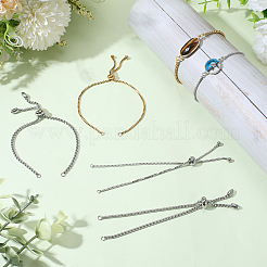 8 Stück 4 Stile verstellbar 304 Edelstahl Box Kette Schieber Armband machen&nbsp;STAS-SC0021-10