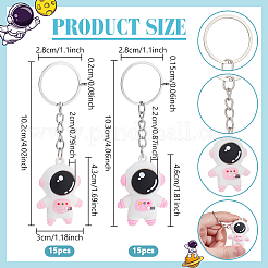 30 porte-clés pendentif astronaute en PVC et fer&nbsp;KEYC-NB0001-84A