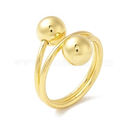 Doppelkugel-Fingerring aus Messing mit Gestellbeschichtung&nbsp;RJEW-B037-01G