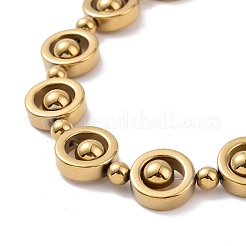 Collar con cuentas de hematites sintético y columna de latón con cierres magnéticos&nbsp;NJEW-G047-01C