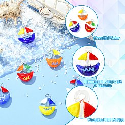 6pcs 6 Farben handgemachte Bunte Malerei-Anhänger&nbsp;LAMP-CJ0003-03