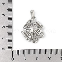 Messing Mikro Pflaster klar Zirkonia europäischen Anhänger Anhänger&nbsp;KK-K297-56P