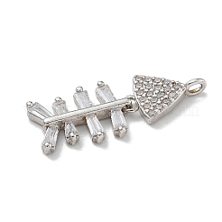 Placage de crémaillère en laiton micro pavé pendentifs en zircone cubique claire&nbsp;KK-G515-23P