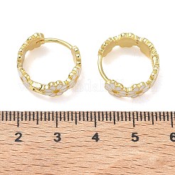 Boucles d'oreilles créoles en laiton émaillé pour femme&nbsp;EJEW-A167-27A-01