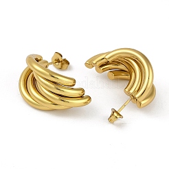PVD-Vakuumbeschichtung 201 Edelstahl-Ohrstecker für Damen&nbsp;EJEW-F345-02G