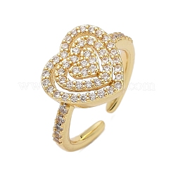 Anillos de puño de circonita cúbica micro pavé de latón para mujer&nbsp;RJEW-F182-05G