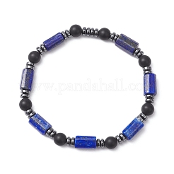 Bracelets extensibles de perles de pierres précieuses naturelles et synthétiques mélangées&nbsp;BJEW-JB12722