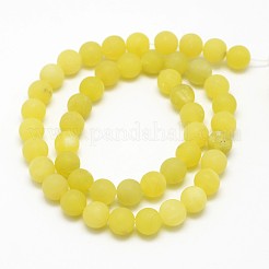 Natur Zitrone Jade runde Perlen Stränge&nbsp;X-G-D677-8mm