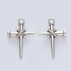 Tibetischer stil Aluminium Anhänger & Charms&nbsp;TIBE-R316-109AS-RS