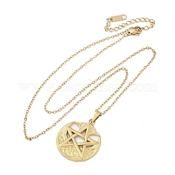 Collares colgantes de acero inoxidable 304 con pentagrama vikingo&nbsp;NJEW-M096-01G