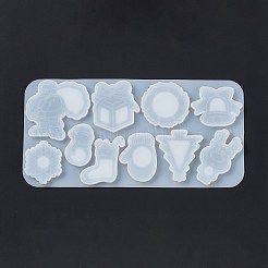 Thème de noël bricolage arbre/père noël/bonhomme de neige moules en silicone pour sables mouvants&nbsp;DIY-E065-03