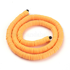 Flache runde handgemachte Fimo Perlen&nbsp;CLAY-R067-6.0mm-15